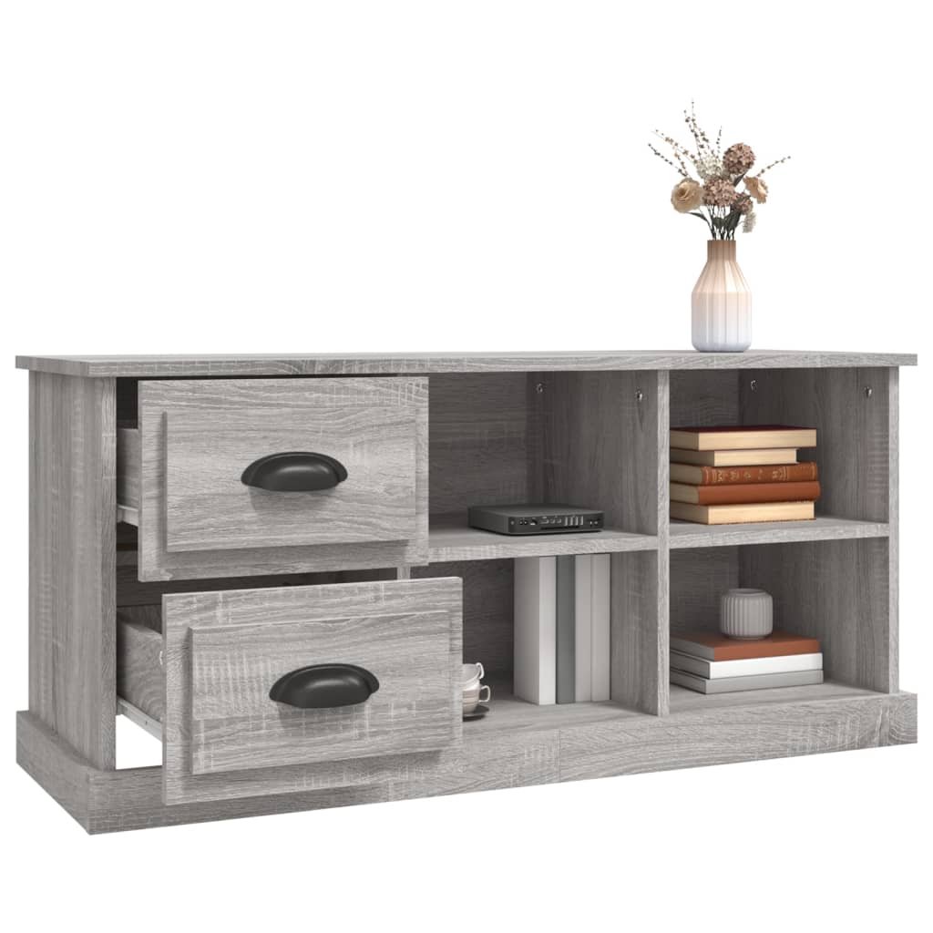 vidaXL TV Cabinet Grey Sonoma 102x35.5x47.5 cm Engineered Wood