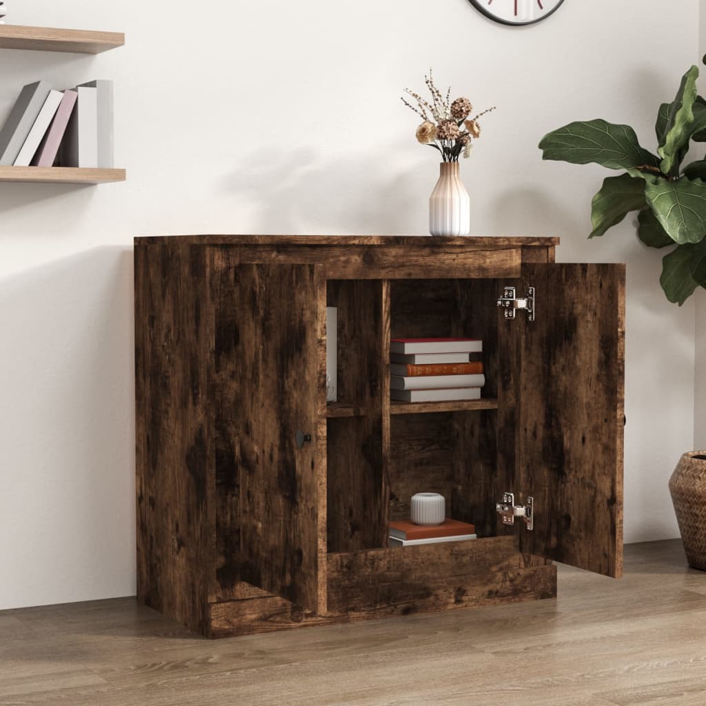vidaXL Sideboard Smoked Oak 70x35.5x67.5 cm Engineered Wood