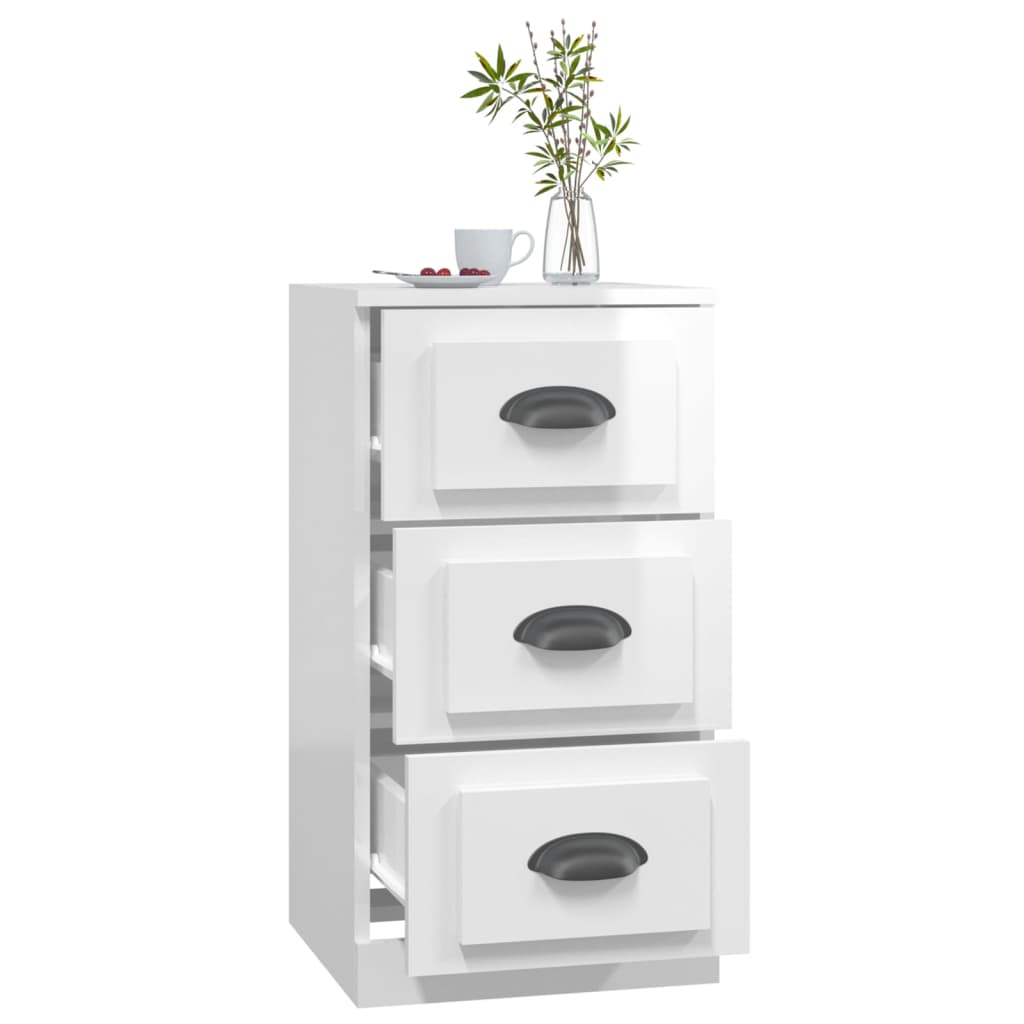 vidaXL Sideboard High Gloss White 36x35.5x67.5 cm Engineered Wood