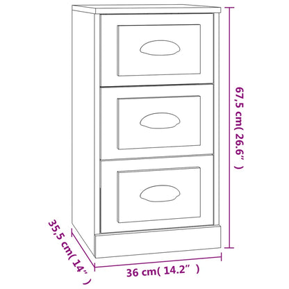 vidaXL Sideboard High Gloss White 36x35.5x67.5 cm Engineered Wood
