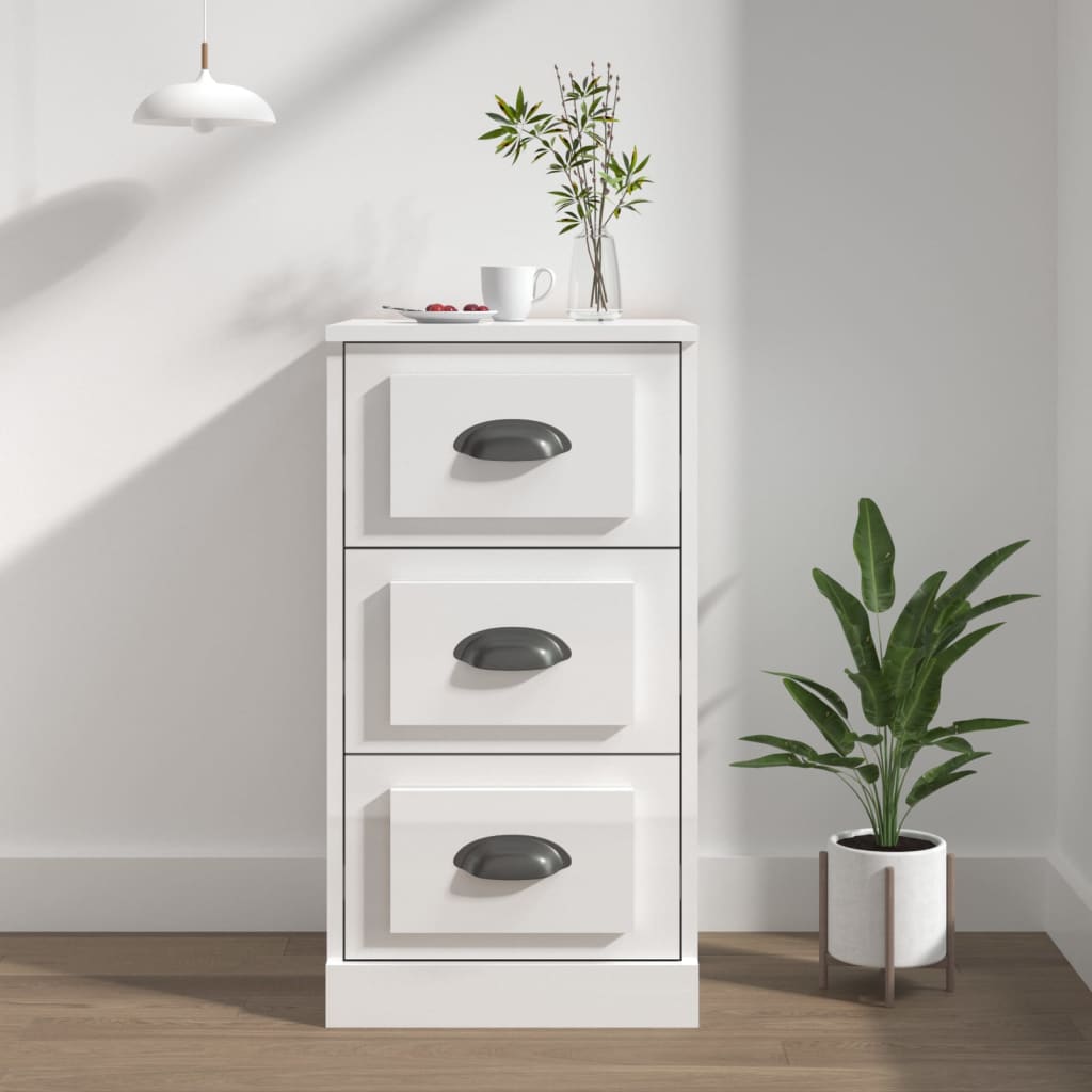 vidaXL Sideboard High Gloss White 36x35,5x67,5 cm Engineered Wood