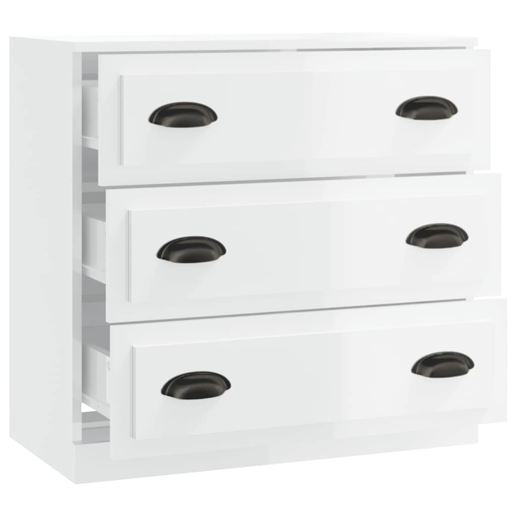 vidaXL Sideboard High Gloss White 70x35,5x67,5 cm Engineered Wood