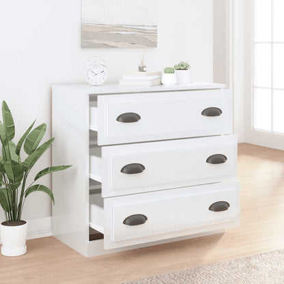 vidaXL Sideboard High Gloss White 70x35,5x67,5 cm Engineered Wood