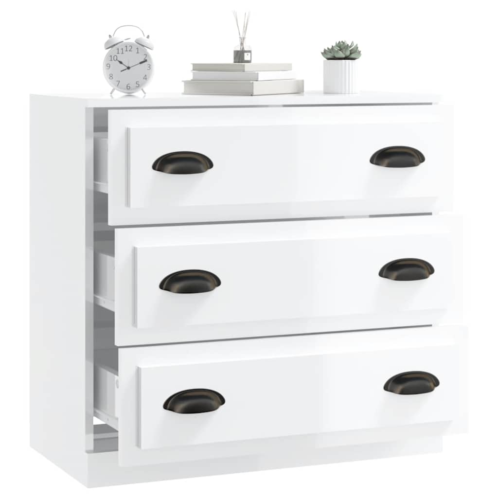 vidaXL Sideboard High Gloss White 70x35,5x67,5 cm Engineered Wood