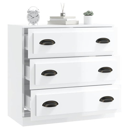 vidaXL Sideboard High Gloss White 70x35,5x67,5 cm Engineered Wood