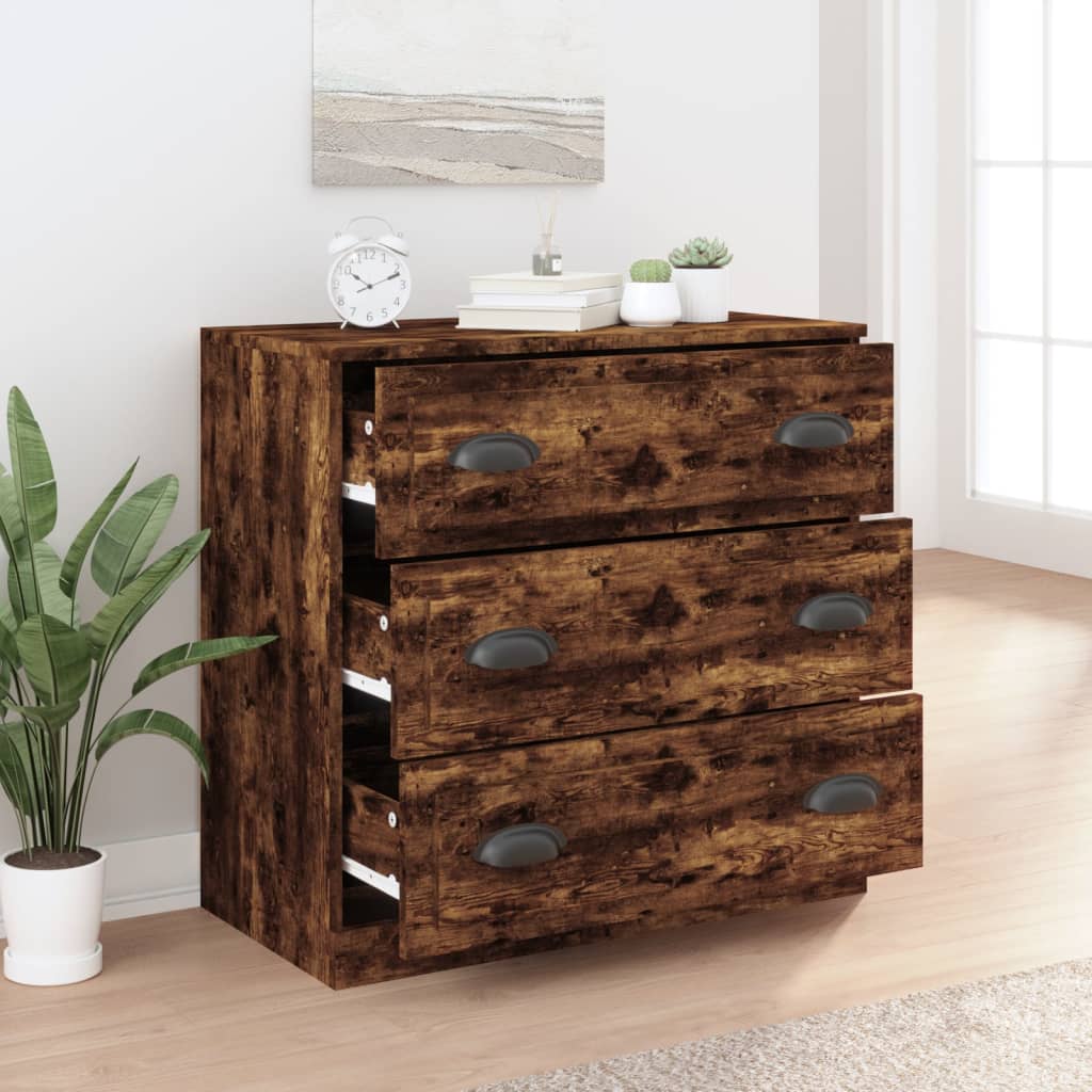 vidaXL Sideboard Smoked Oak 70x35,5x67,5 cm Engineered Wood
