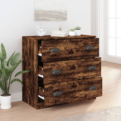 vidaXL Sideboard Smoked Oak 70x35,5x67,5 cm Engineered Wood