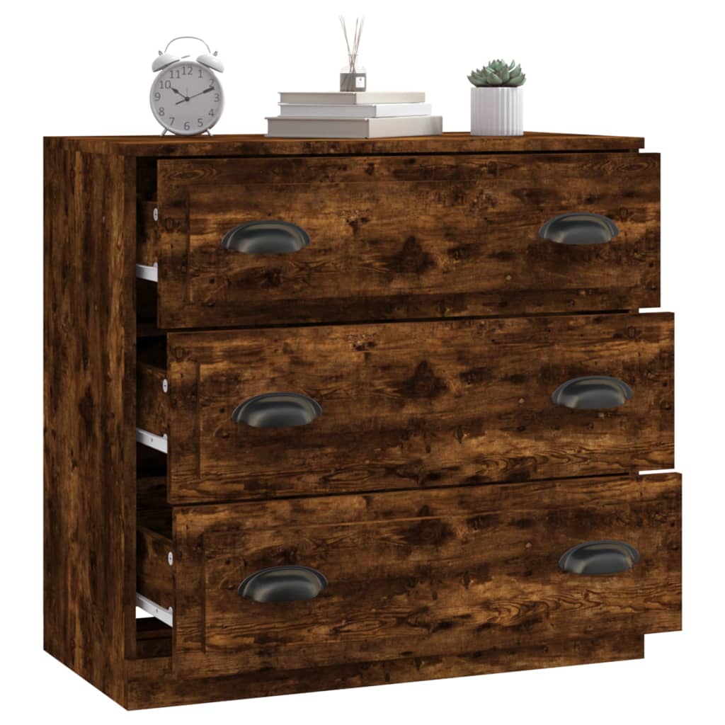 vidaXL Sideboard Smoked Oak 70x35,5x67,5 cm Engineered Wood