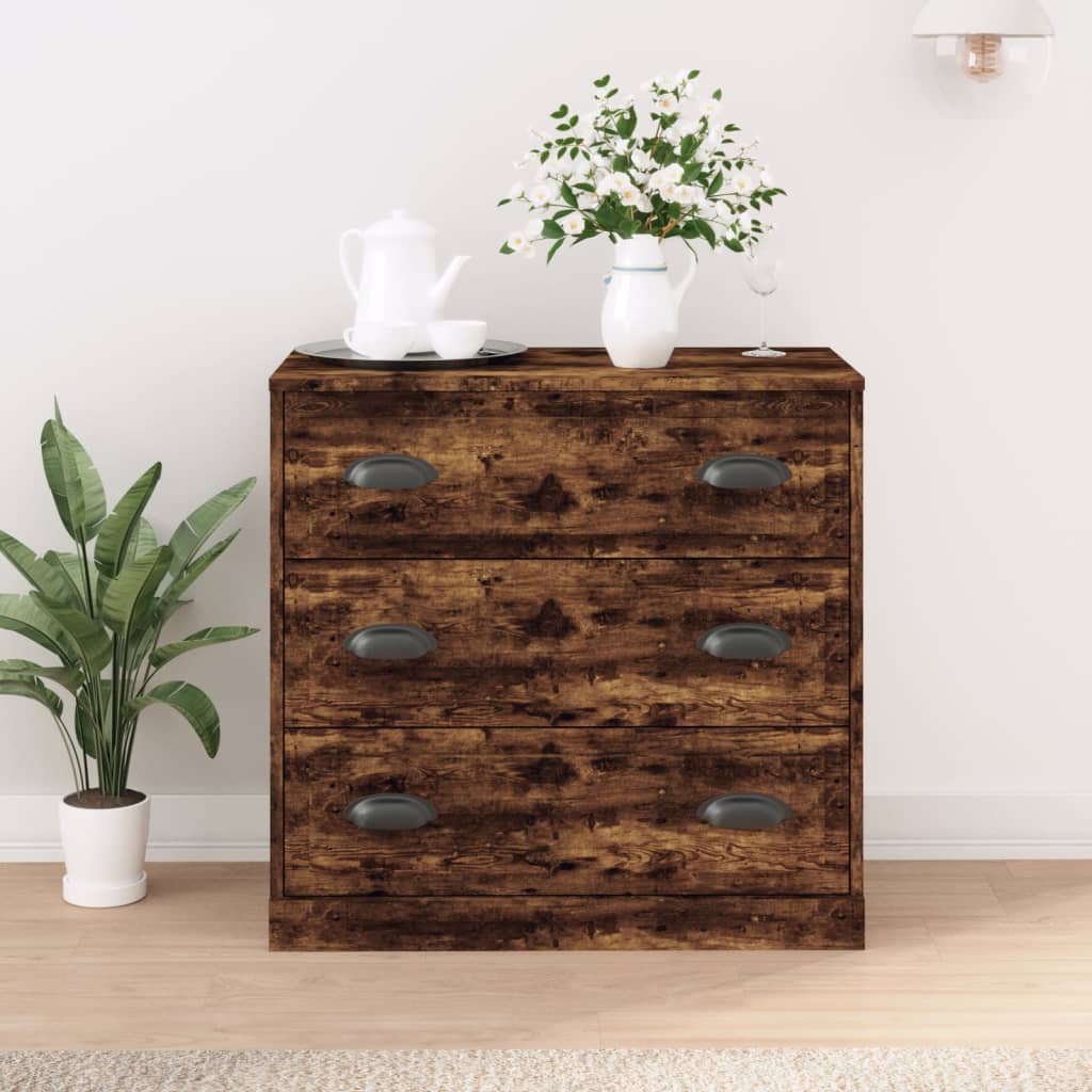 vidaXL Sideboard Smoked Oak 70x35,5x67,5 cm Engineered Wood