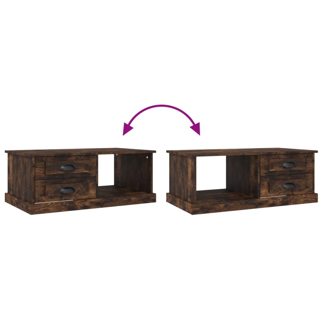 vidaXL Coffee Table Smoked Oak 90x50x35 cm Engineered Wood