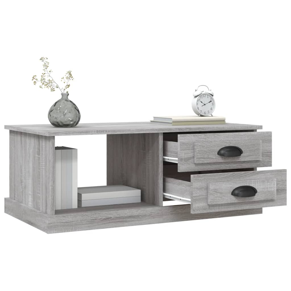 vidaXL Coffee Table Grey Sonoma 90x50x35 cm Engineered Wood