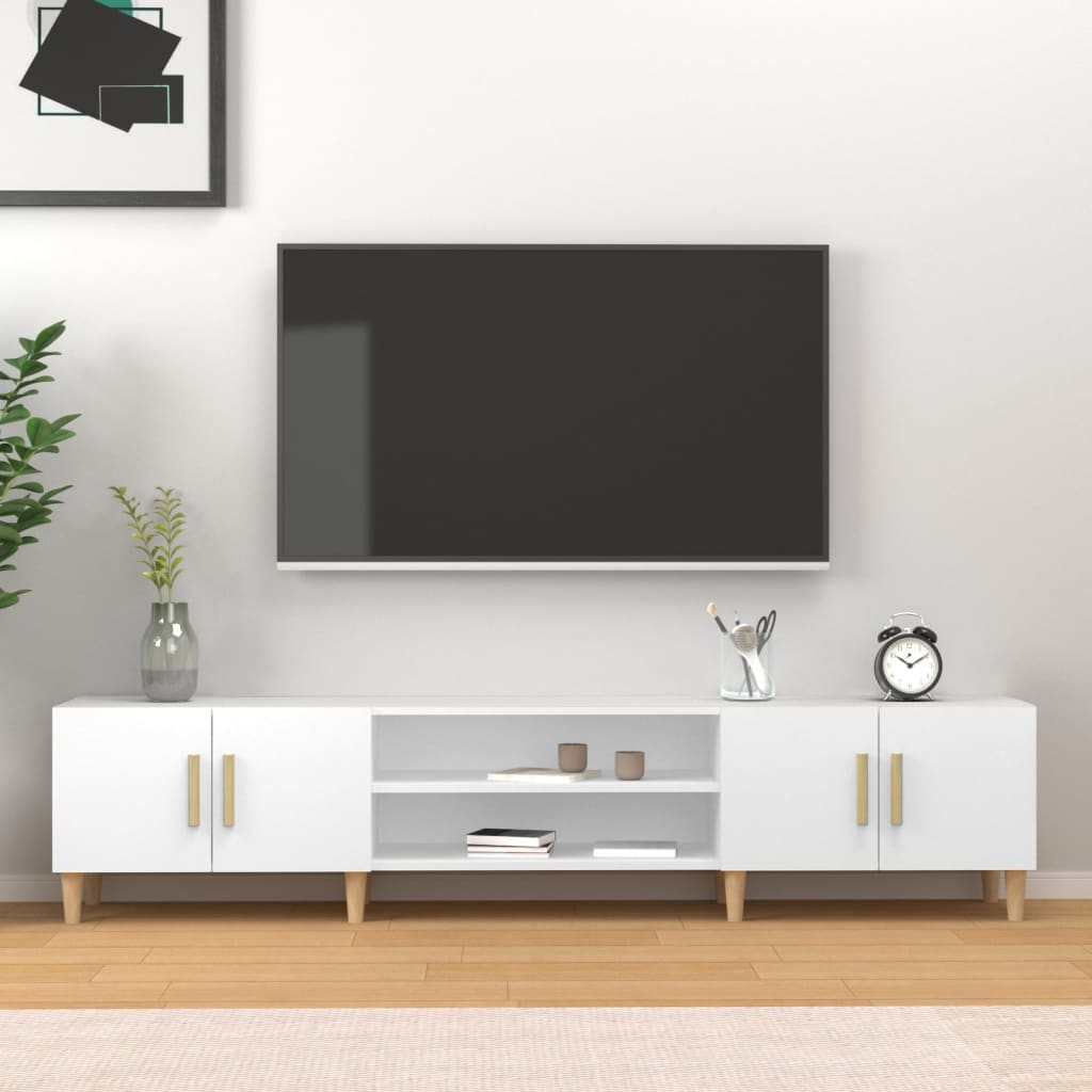 vidaXL TV Cabinet White 180x31.5x40 cm Engineered Wood
