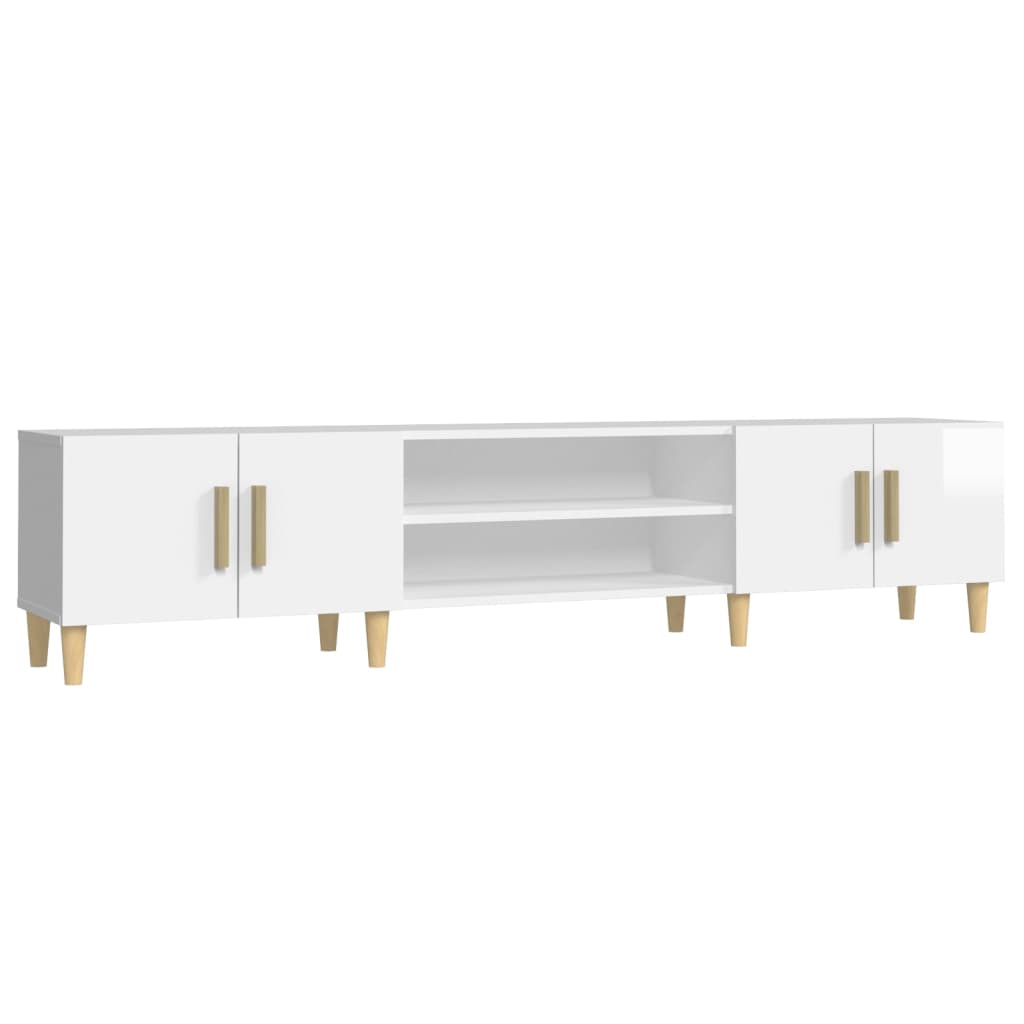vidaXL TV Cabinet High Gloss White 180x31.5x40 cm Engineered Wood