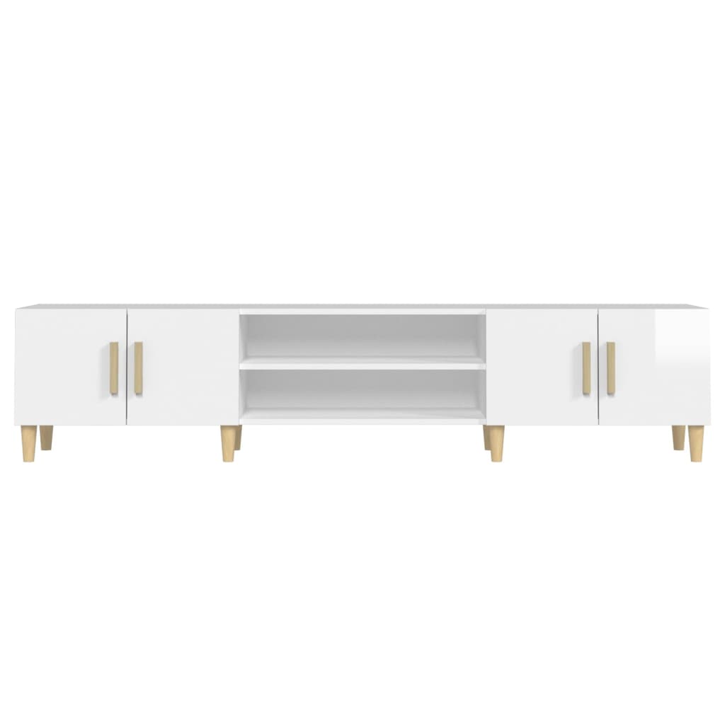 vidaXL TV Cabinet High Gloss White 180x31.5x40 cm Engineered Wood