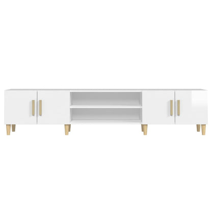 vidaXL TV Cabinet High Gloss White 180x31.5x40 cm Engineered Wood