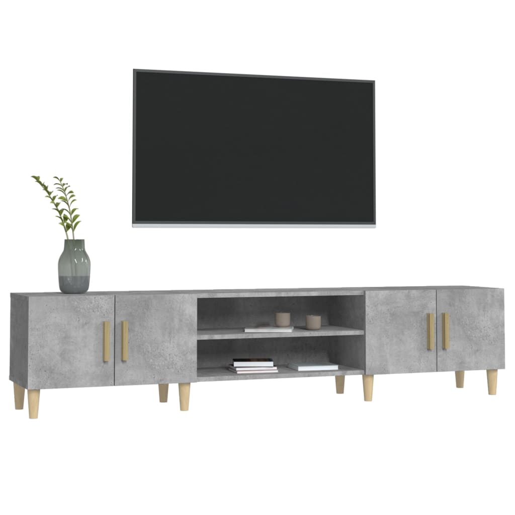 vidaXL TV Cabinet Concrete Grey 180x31,5x40 cm Engineered Wood
