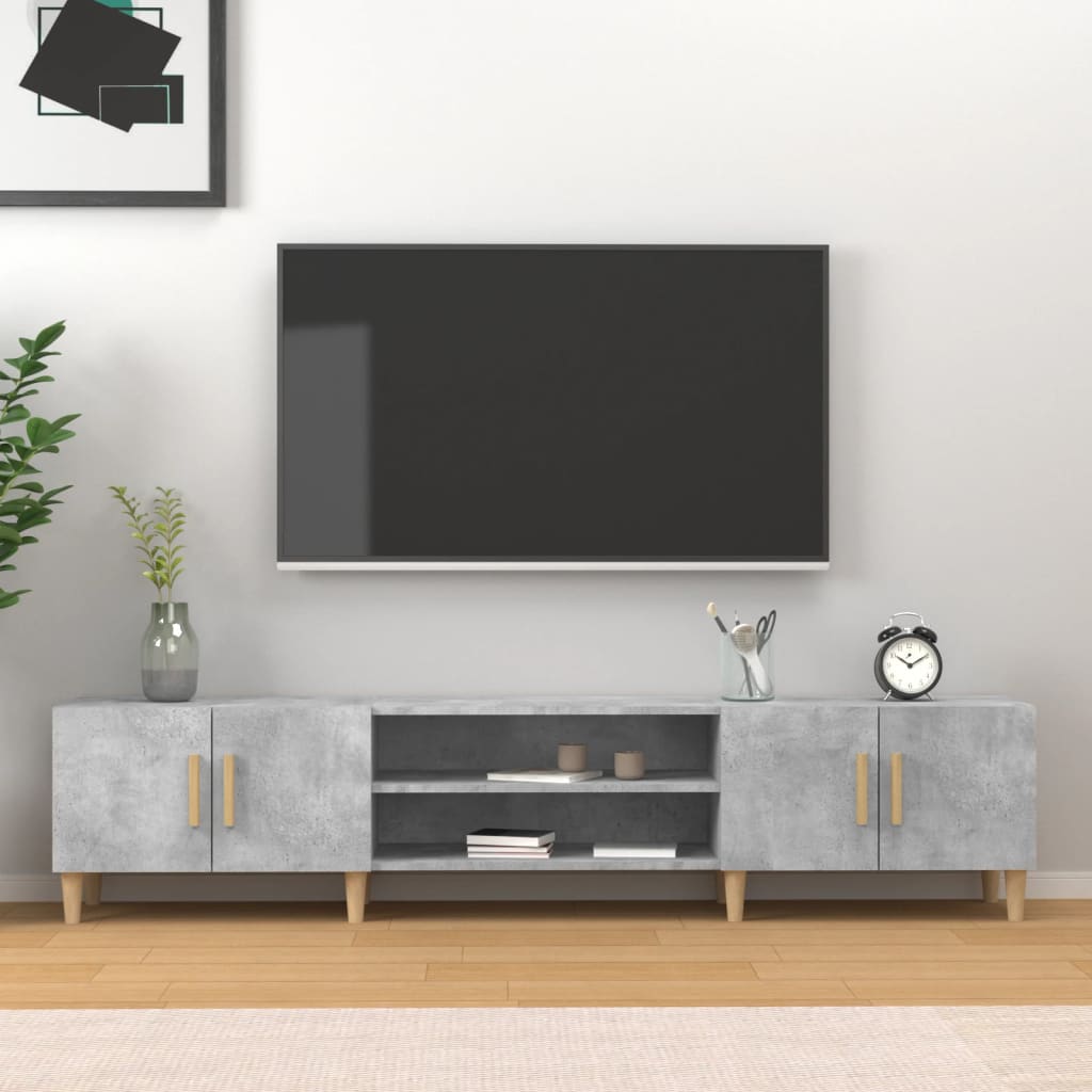 vidaXL TV Cabinet Concrete Grey 180x31,5x40 cm Engineered Wood