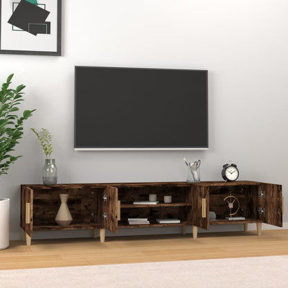 vidaXL TV Cabinet Smoked Oak 180x31.5x40 cm Engineered Wood