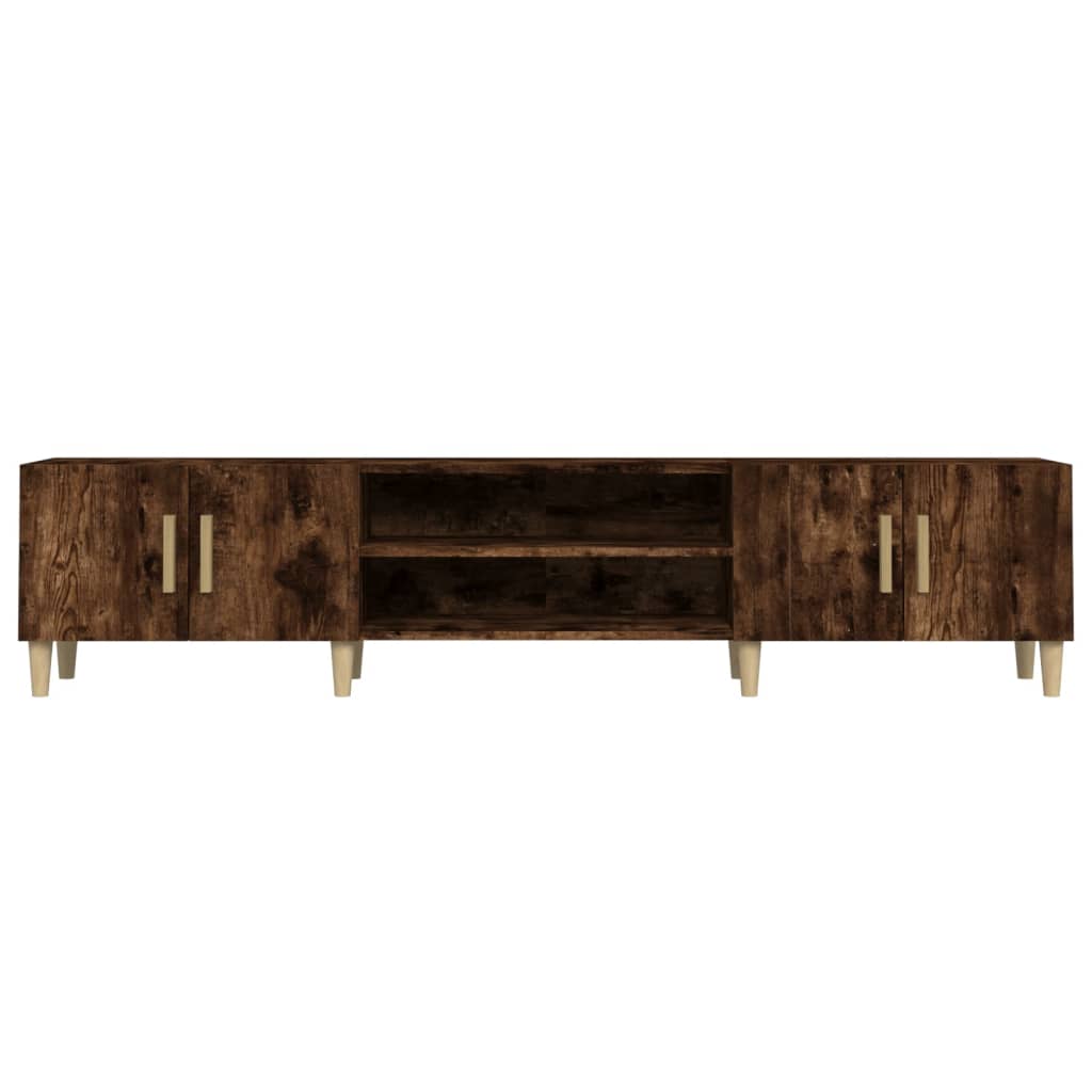vidaXL TV Cabinet Smoked Oak 180x31.5x40 cm Engineered Wood