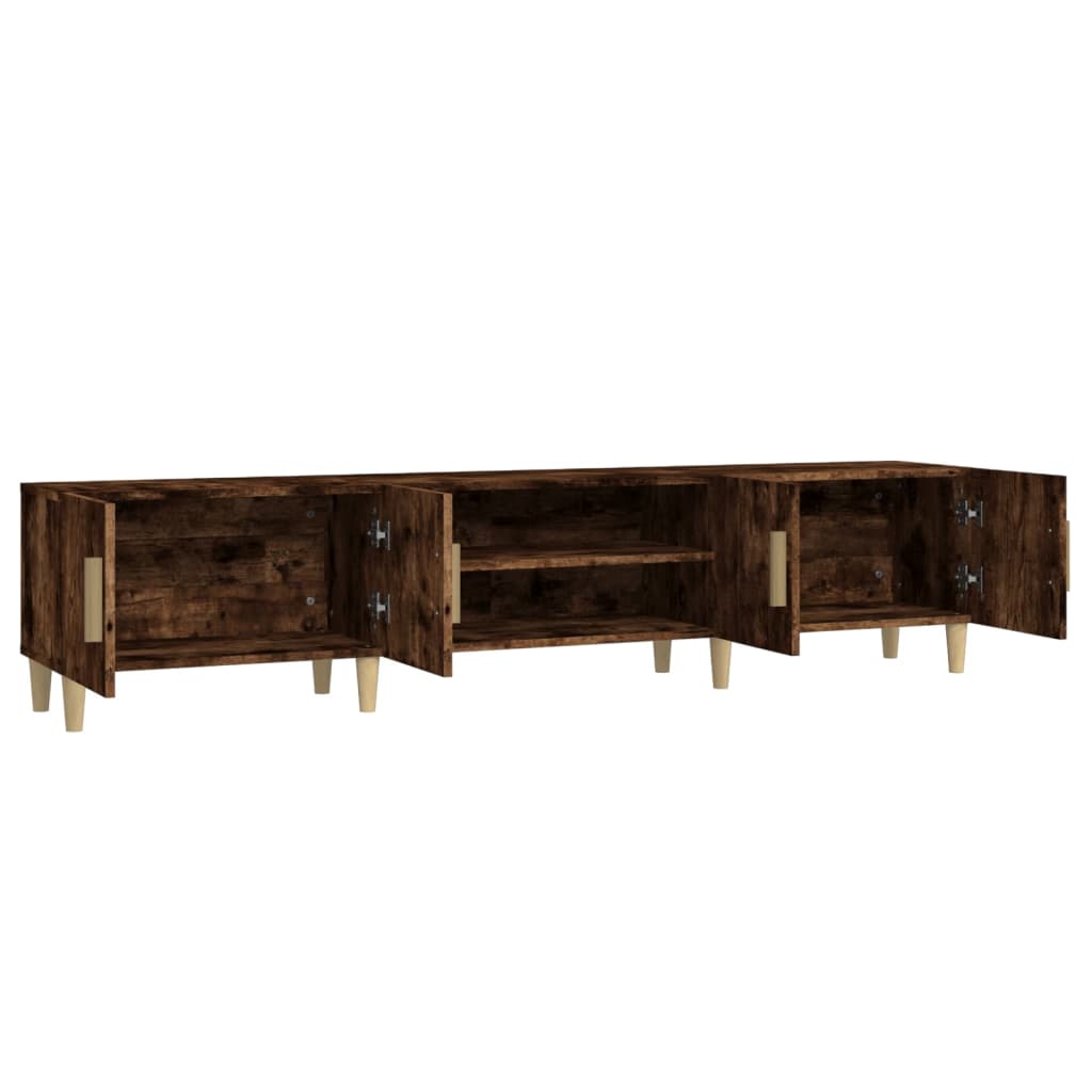 vidaXL TV Cabinet Smoked Oak 180x31.5x40 cm Engineered Wood