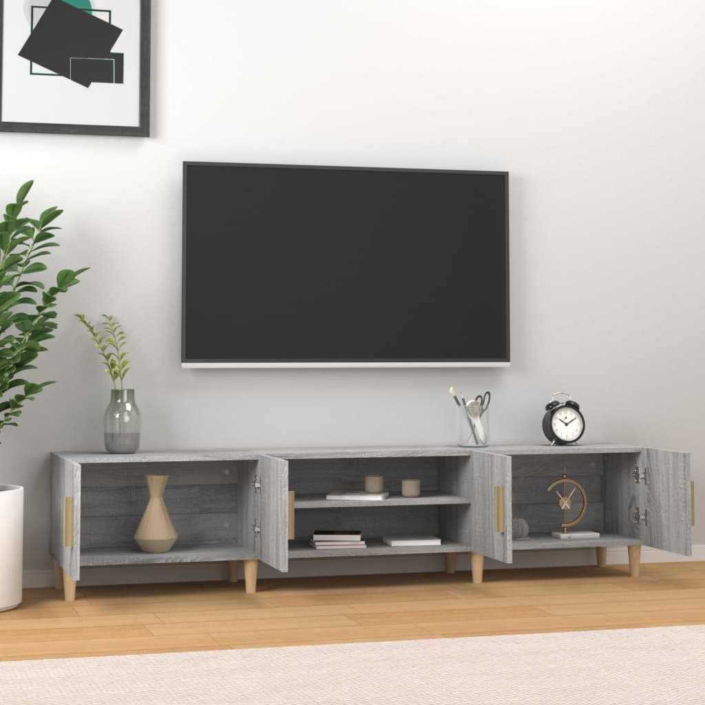 vidaXL TV Cabinet Grey Sonoma 180x31,5x40 cm Engineered Wood