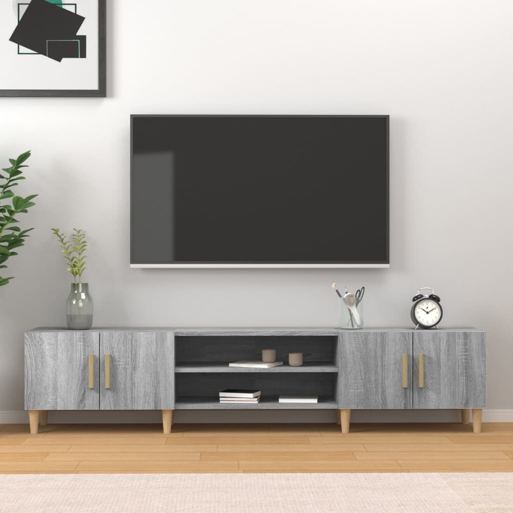 vidaXL TV Cabinet Grey Sonoma 180x31,5x40 cm Engineered Wood