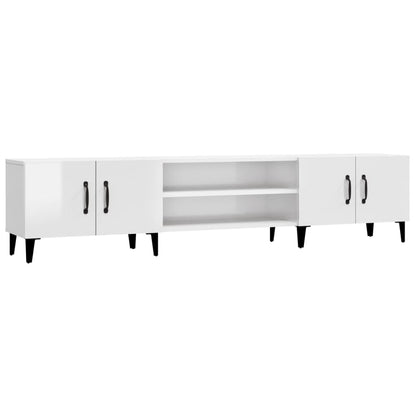 vidaXL TV Cabinet High Gloss White 180x31,5x40 cm Engineered Wood