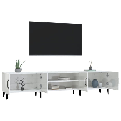 vidaXL TV Cabinet High Gloss White 180x31,5x40 cm Engineered Wood