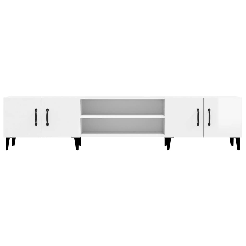 vidaXL TV Cabinet High Gloss White 180x31.5x40 cm Engineered Wood