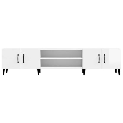 vidaXL TV Cabinet High Gloss White 180x31,5x40 cm Engineered Wood