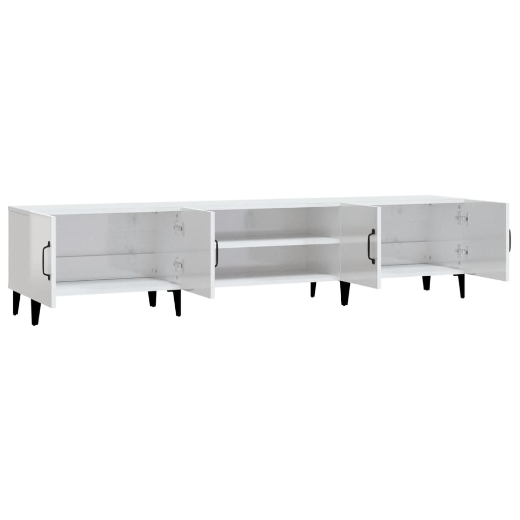 vidaXL TV Cabinet High Gloss White 180x31.5x40 cm Engineered Wood