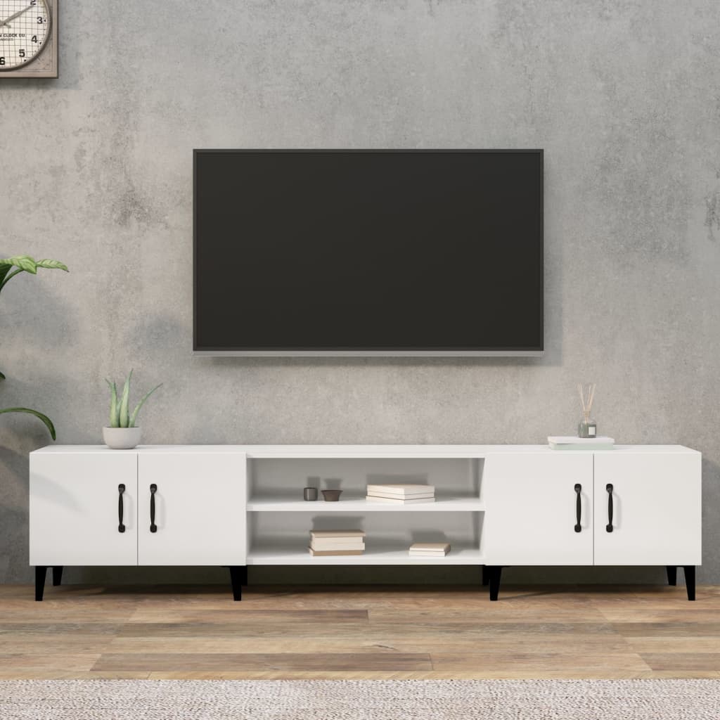 vidaXL TV Cabinet High Gloss White 180x31,5x40 cm Engineered Wood