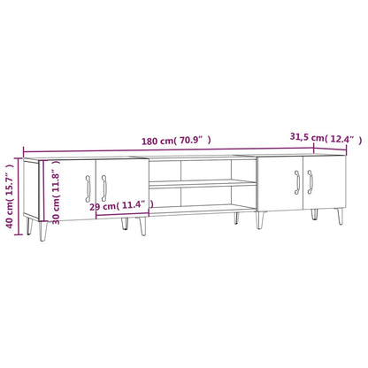 vidaXL TV Cabinet Concrete Grey 180x31.5x40 cm Engineered Wood