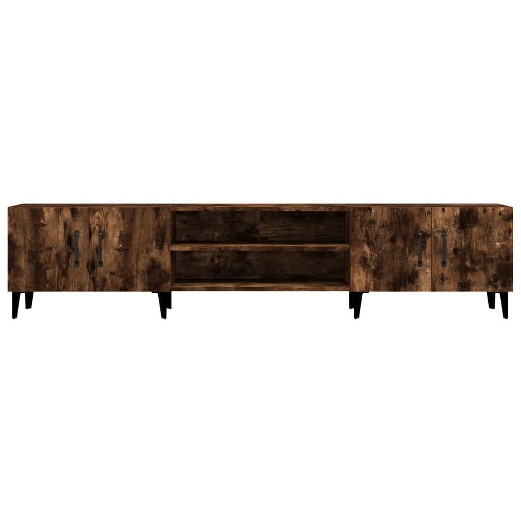 vidaXL TV Cabinet Smoked Oak 180x31.5x40 cm Engineered Wood