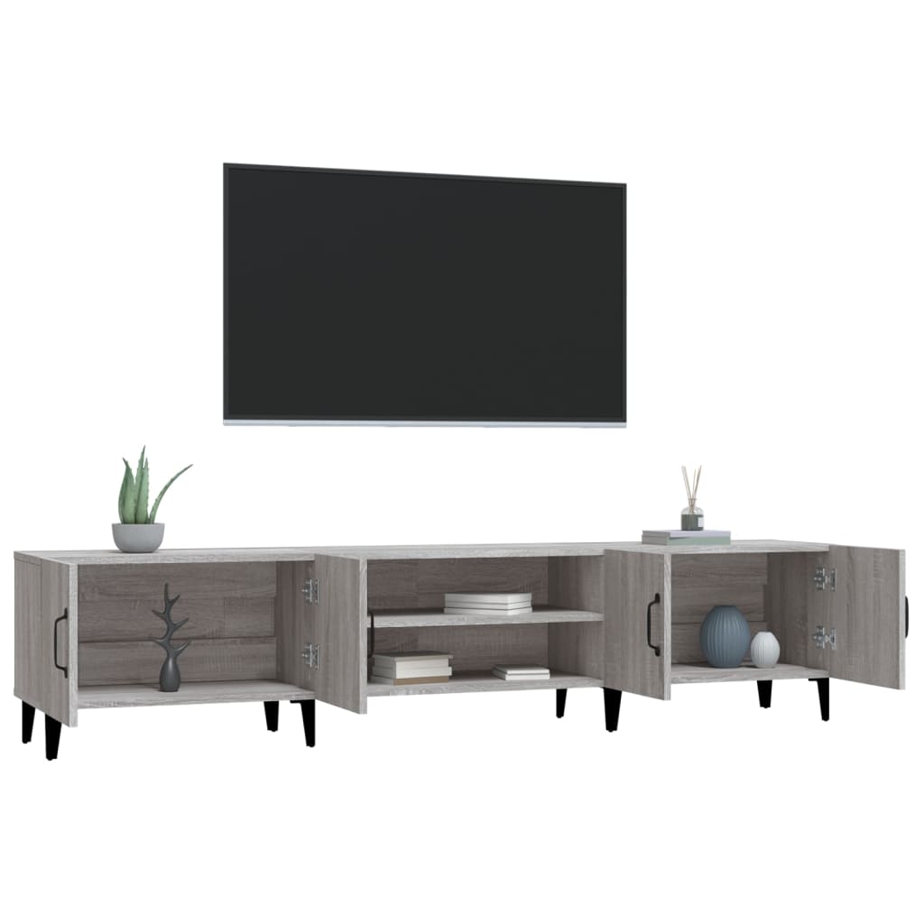 vidaXL TV Cabinet Grey Sonoma 180x31,5x40 cm Engineered Wood