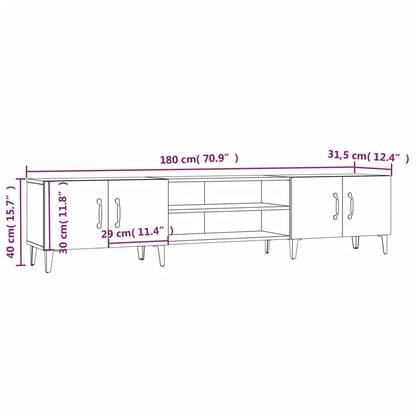 vidaXL TV Cabinet Grey Sonoma 180x31.5x40 cm Engineered Wood