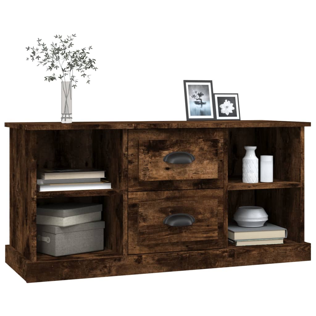 vidaXL TV Cabinet Smoked Oak 99,5x35,5x48 cm Engineered Wood