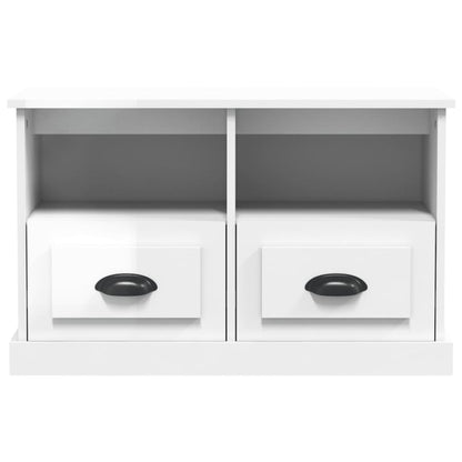 vidaXL TV Cabinet High Gloss White 80x35x50 cm Engineered Wood