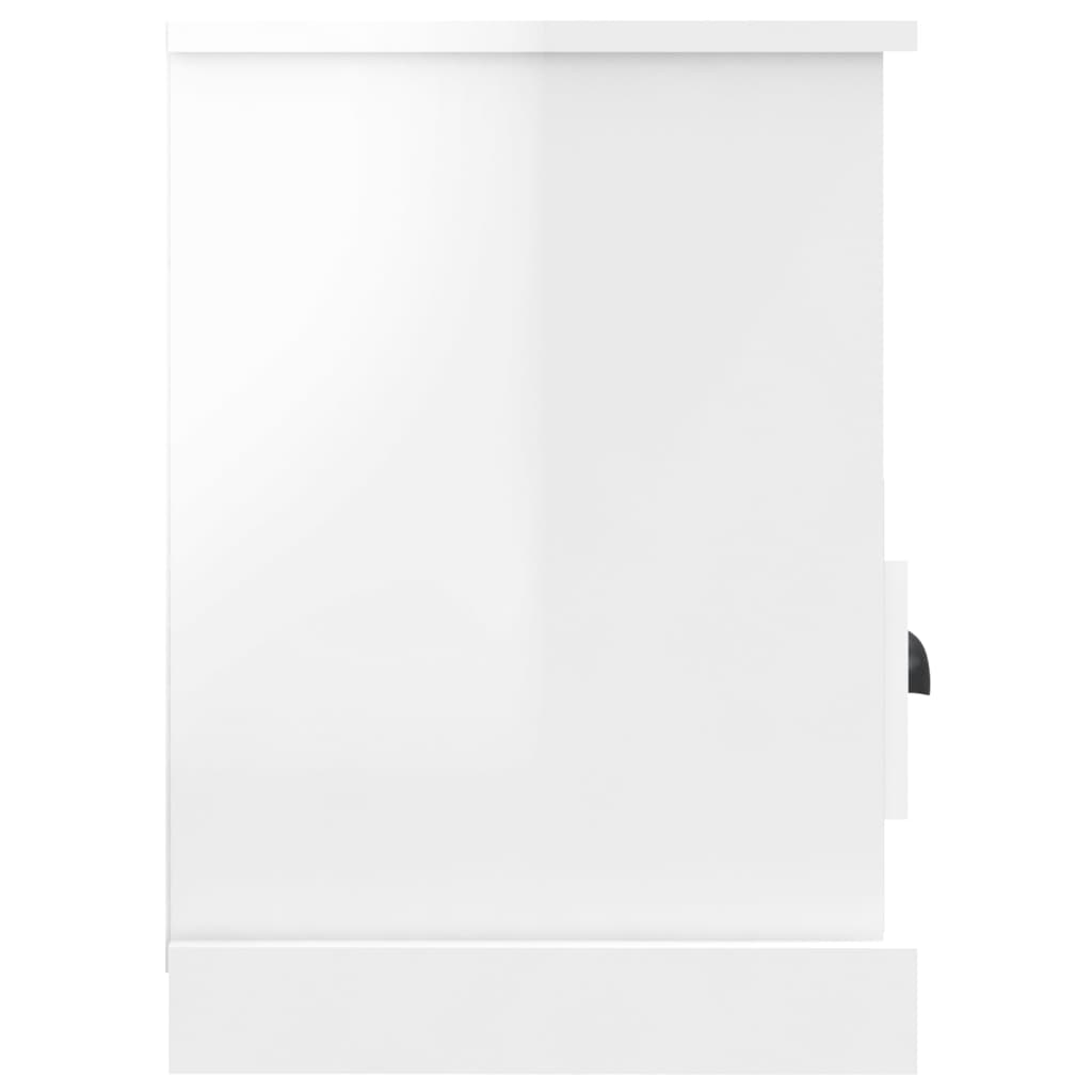 vidaXL TV Cabinet High Gloss White 80x35x50 cm Engineered Wood