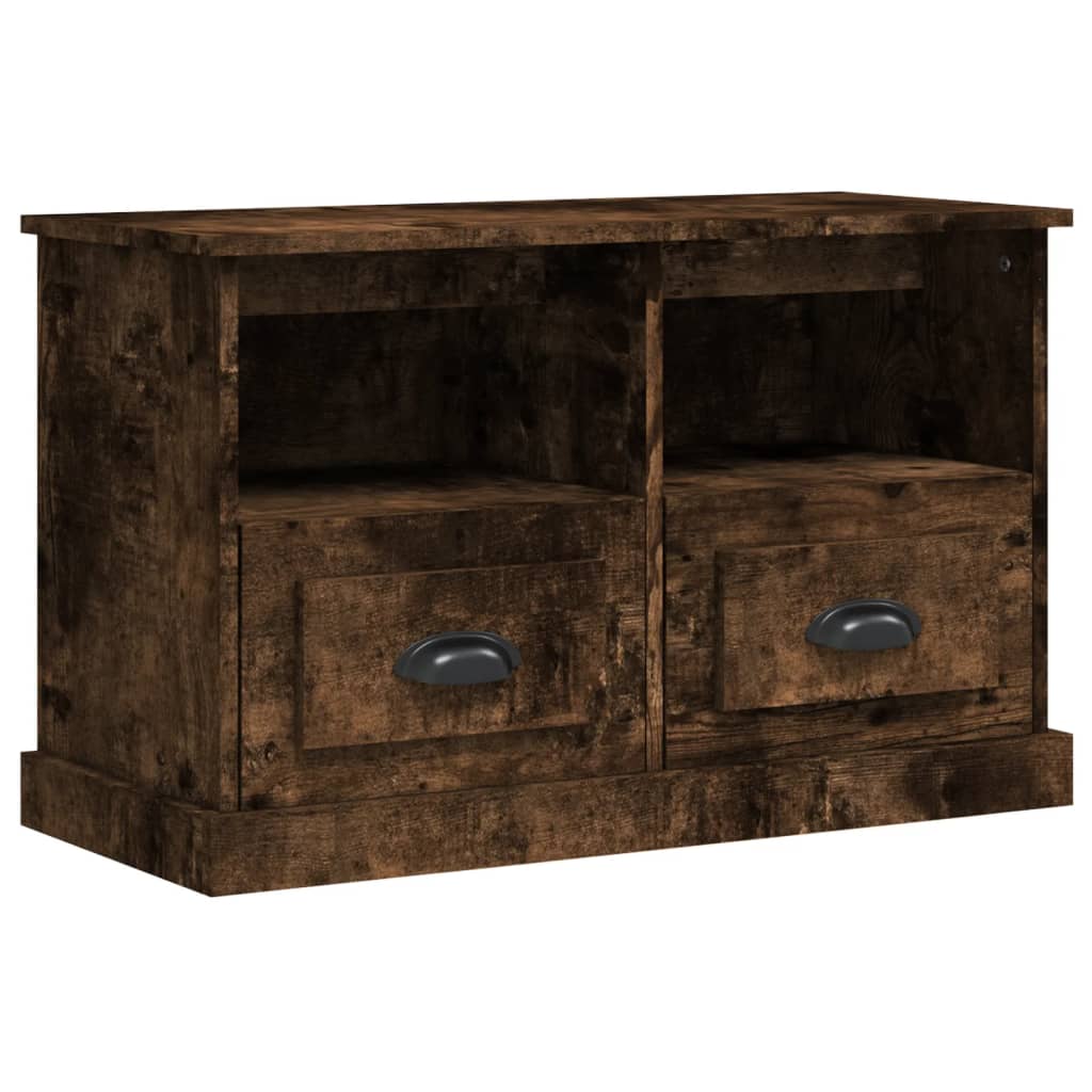 vidaXL TV Cabinet Smoked Oak 80x35x50 cm Engineered Wood
