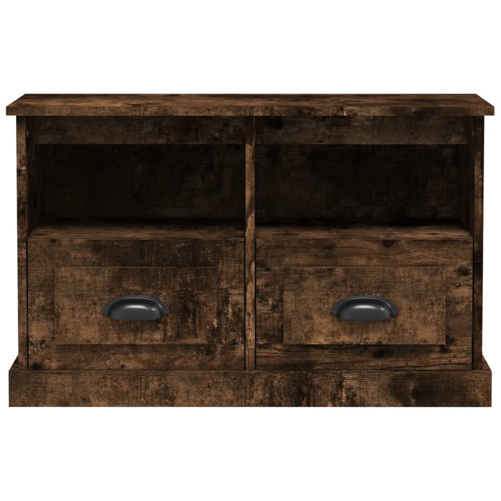 vidaXL TV Cabinet Smoked Oak 80x35x50 cm Engineered Wood