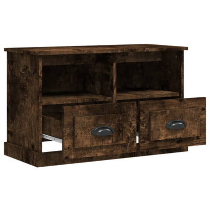 vidaXL TV Cabinet Smoked Oak 80x35x50 cm Engineered Wood