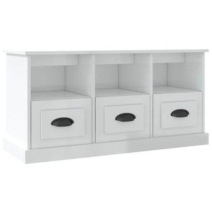 vidaXL TV Cabinet High Gloss White 100x35x50 cm Engineered Wood