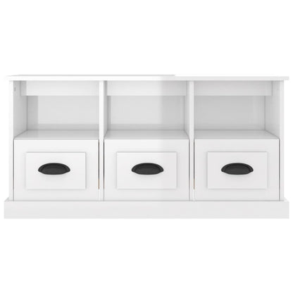 vidaXL TV Cabinet High Gloss White 100x35x50 cm Engineered Wood