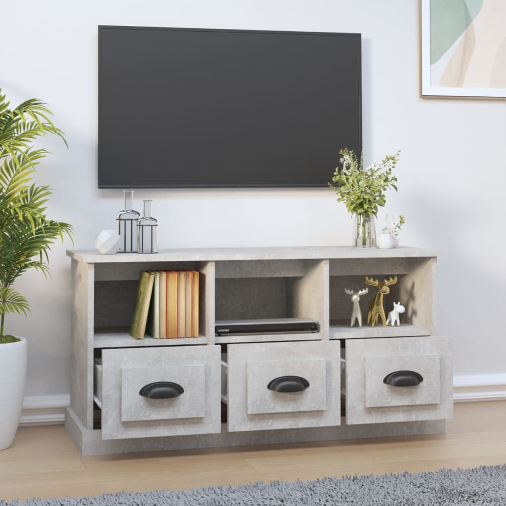 vidaXL TV Cabinet Concrete Grey 100x35x50 cm Engineered Wood