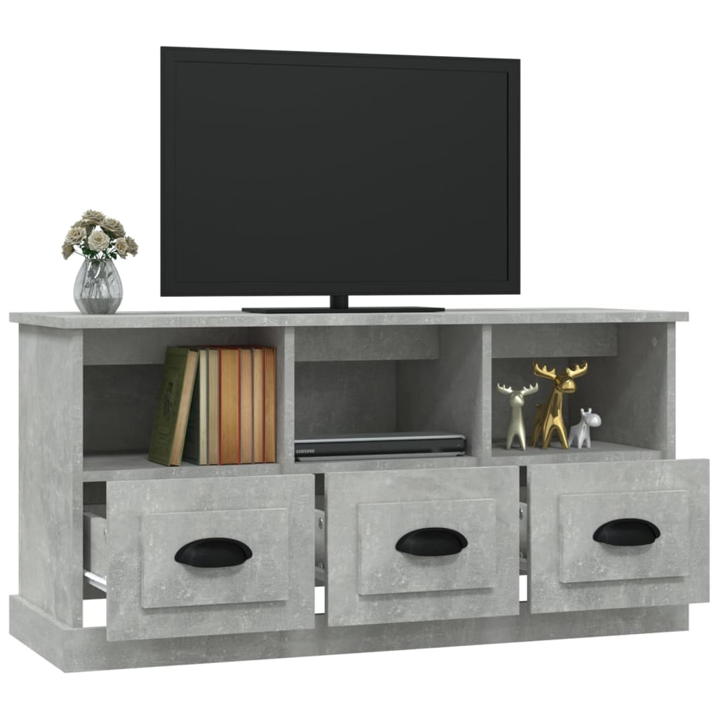 vidaXL TV Cabinet Concrete Grey 100x35x50 cm Engineered Wood