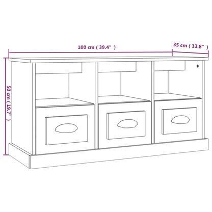 vidaXL TV Cabinet Concrete Grey 100x35x50 cm Engineered Wood