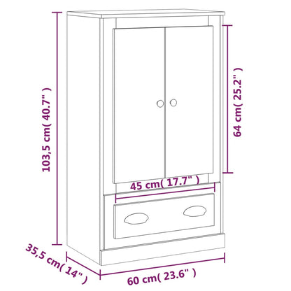 vidaXL Highboard White 60x35.5x103.5 cm Engineered Wood