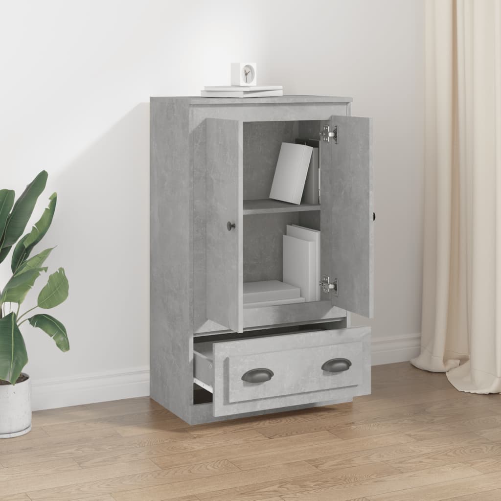 vidaXL Highboard Concrete Grey 60x35,5x103,5 cm Engineered Wood