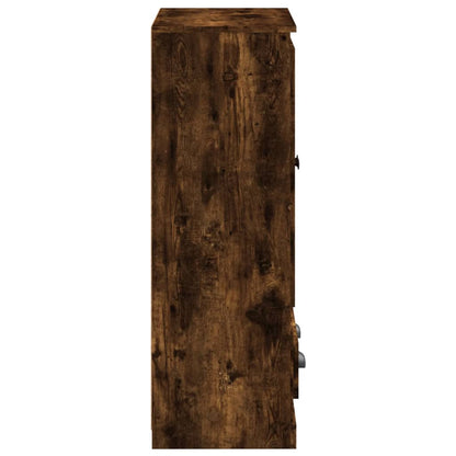 vidaXL Highboard Smoked Oak 60x35,5x103,5 cm Engineered Wood